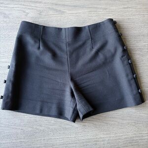 Club Monaco Tailored Shorts |Black |Size S/4 |Back Zip |Covered Button Detail